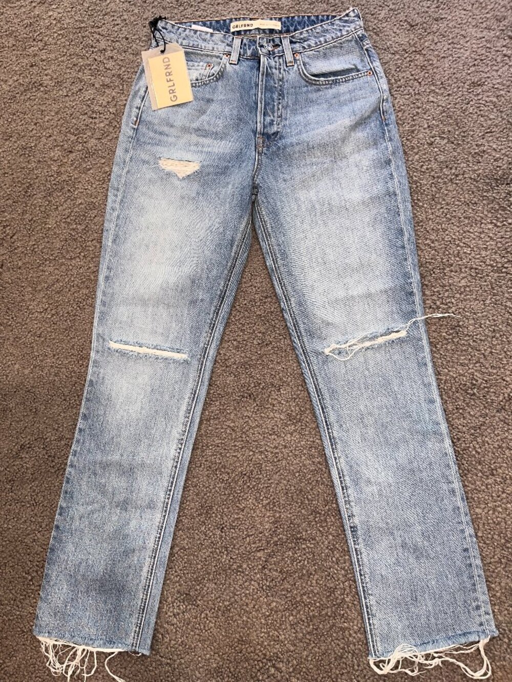 GRLFRND THE KAROLINA HIGH RISE STRAIGHT CROP JEANS IN POINT LOMA - NWT - 26